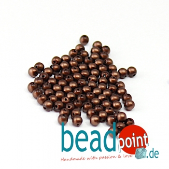 Matted 3 mm Brown Satin  150 St