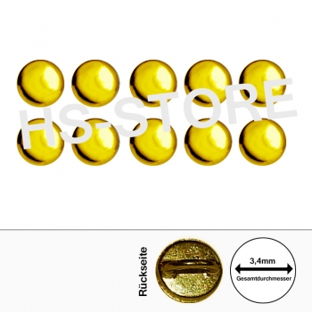 Crystaletts 3,4mm all metal stud button /gold rhdm 10 Stüc