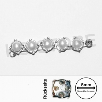 Crystaletts micro LINX 5mm pearl white/ slvr 5 Stück