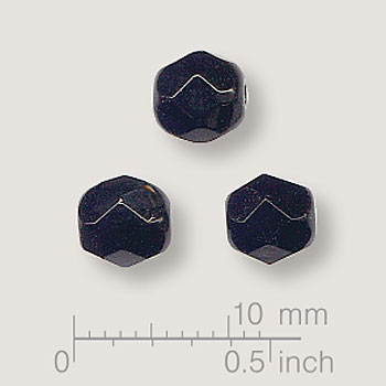 Glasschliffperle satt schwarz 6 mm 50 St