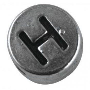 Metallperle Buchstabe H altplatin 7 mm 1 St