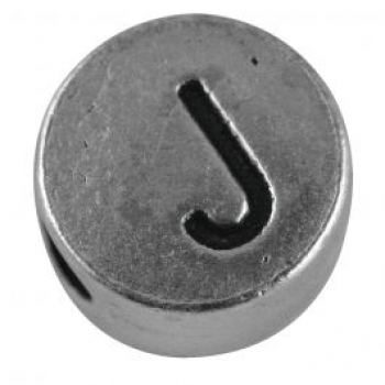 Metallperle Buchstabe J altplatin 7 mm 1 St