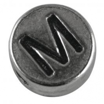 Metallperle Buchstabe M altplatin 7 mm 1 St