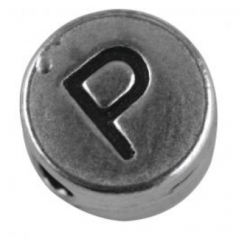 Metallperle Buchstabe P altplatin 7 mm 1 St