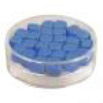 Silk-Bead Glas Würfel, bayr. blau, 8x8mm, Dose 25 Stück