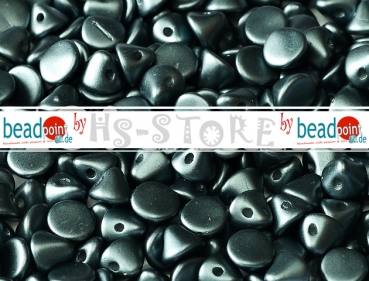 Button Beads 4mm Alabaster Pastel Dark Grey 70 Stk