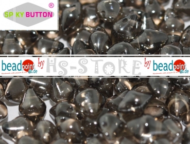Spiky Button 4,5x6,5mm crystal vaacuum hematite  50 stk.