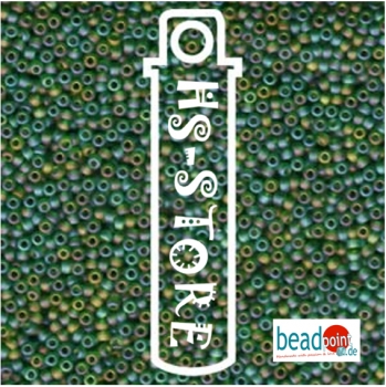 11/0 SEED BEAD-APX 23.5GM MATTE TRANSP GREEN AB