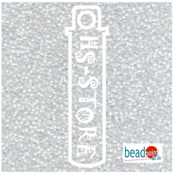 15/0 ROUND MIYUKI WHITE LND CRY AB -APX 8.2GM