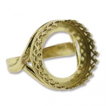 Open Ring Bezel Cap 18mm Brass 1PCS Anti-Tarnish