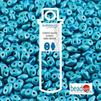 SUPERDUO 2.5X5MM METALUST TURQUOISE-APRX 22.5GM/TB