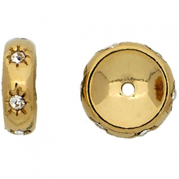 Rondell 5 Stck. ca. 10 mm 23 Karat Goldauflage