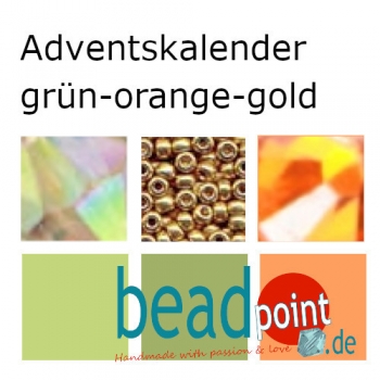 Adventsset 2022 grün-orange-gold Anleitung/Material deutsch