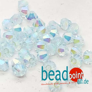 MC Bead 451 Bicone 4mm Silver Aquamarine AB2X 50 Stück