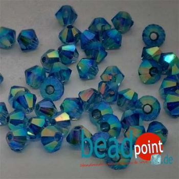 MC Bead 451 Bicone 4mm Malibu Blue AB2X 50 Stück