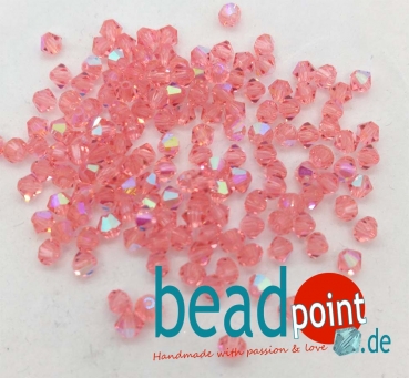 MC Bead 451 Bicone 4mm Rose Peach AB 50 Stück