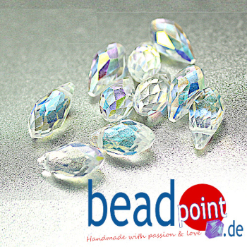 Drop 6x12mm  Crystal AB 10 pcs