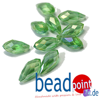 Drop 6x12mm Peridot AB 10 pcs