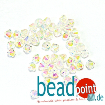 Delara MC Bead Bicone Crystal Bluish Marbo 3mm 50 Stück