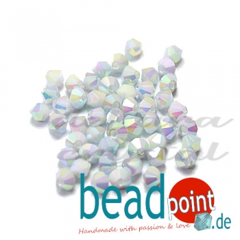 Delara MC Bead Bicone Chalk White AB2X 3mm 50 Stück