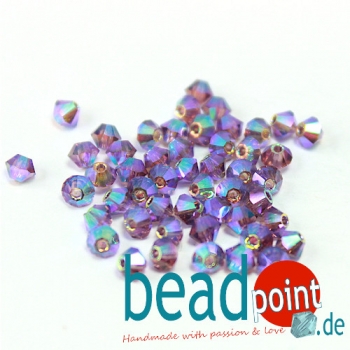 Delara MC Bead Bicone Amethyst Bluish Marbo 3mm 50 Stück