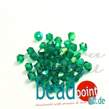 Delara MC Bead Bicone Emerald AB 3mm 50 Stück
