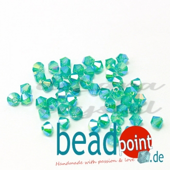 Delara MC Bead Bicone Blue Zirkon AB2X 3mm 50 Stück