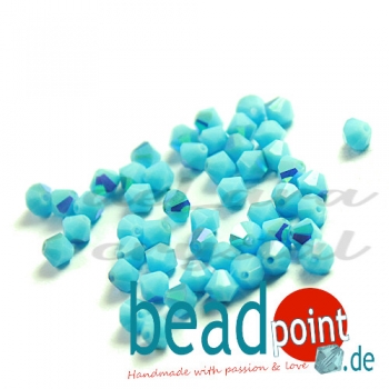 Delara MC Bead Bicone Turquoise AB 3mm 50 Stück