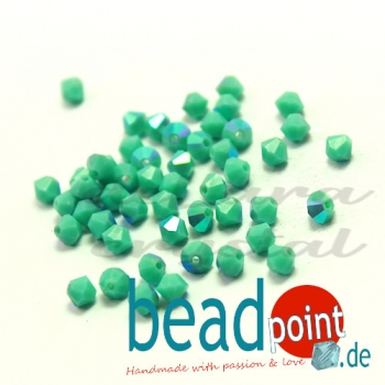 Delara MC Bead Bicone Green Turquoise AB 3mm 50 Stück