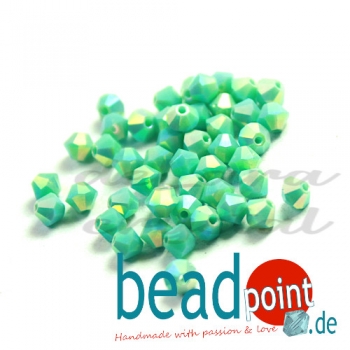 Delara MC Bead Bicone Green Turquoise AB2X 3mm 50 Stück