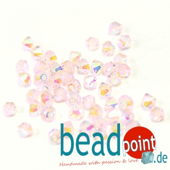 Delara MC Bead Bicone Light Rose Bluish Marbo 3mm 50 Stück