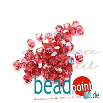 Delara MC Bead Bicone Hot Pink AB 3mm 50 Stück
