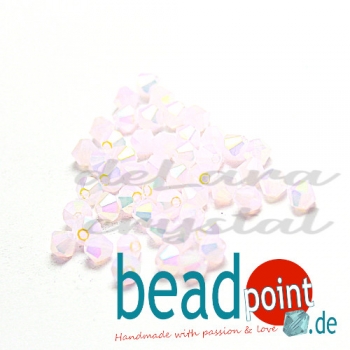 Delara MC Bead Bicone Light Rose opal AB2X 3mm 50 Stück