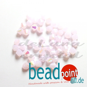 Delara MC Bead Bicone Pink Alabaster AB 3mm 50 Stück