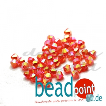 Delara MC Bead Bicone orange opal AB2X 3mm 50 Stück