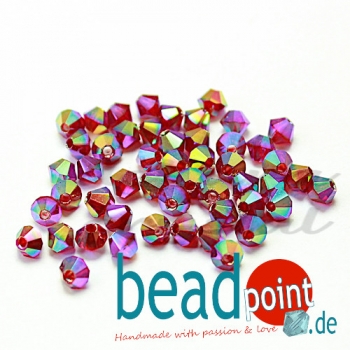 Delara MC Bead Bicone Siam AB2X 3mm 50 Stück
