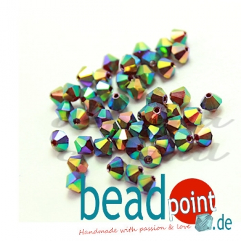 Delara MC Bead Bicone Garnet AB2X 3mm 50 Stück