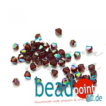 Delara MC Bead Bicone Dark Garnet AB 3mm 50 Stück