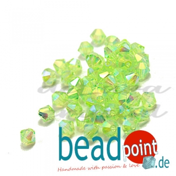 Delara MC Bead Bicone Chrysolite AB2X 4mm 50 Stück