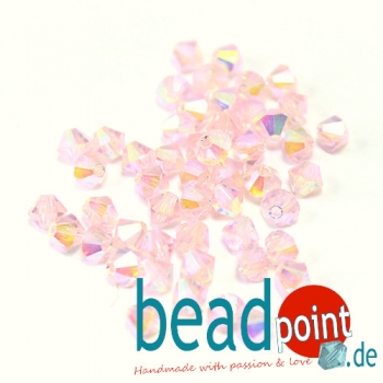 Delara MC Bead Bicone Light Rose Bluish Marbo 4mm 50 Stück