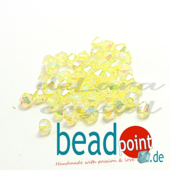 Delara MC Bead Bicone Jonquil AB2X 4mm 50 Stück
