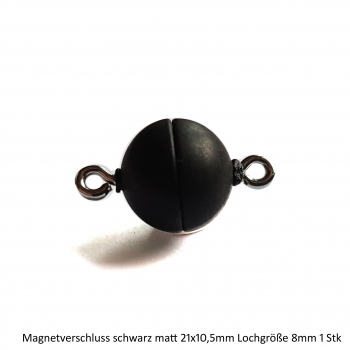 Magnetverschluss schwarz matt 21x10,5mm Lochgröße 8mm 1 ST