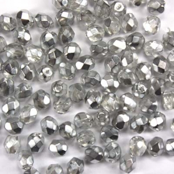 Glasschliffperle crystal halbsilber 4 mm 100 St