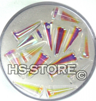 Spike Beads crystal AB 5x13mm 15 Stück