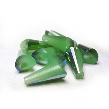 Glasschliffperle Kegel grün-ton 16x8 mm 10 Stk