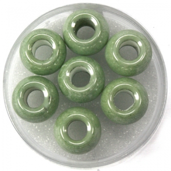 Glas Großloch PerleMagic Flair, 12mm ø, mintgrün, Loch 5mm ø