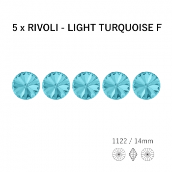 Swarovski Rivoli Light Turquoise  F 14 mm 5 Stück