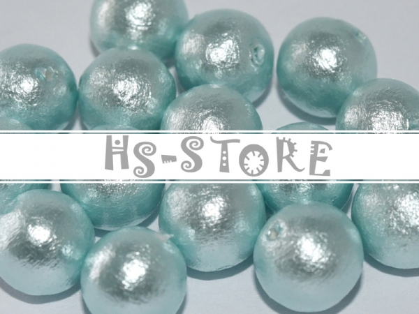 Cotton Pearl  12mm Aquamarine 5 Stk