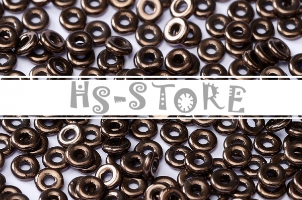 O-Beads 2x4mm Jet/schwarz bronze 5gr.