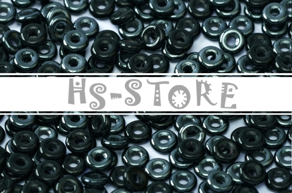 O-Beads 2x4mm Jet Vacuum Hematite 5gr.